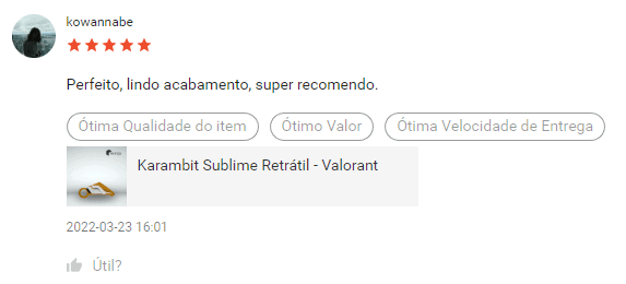 avaliacao karambit retratil valorant